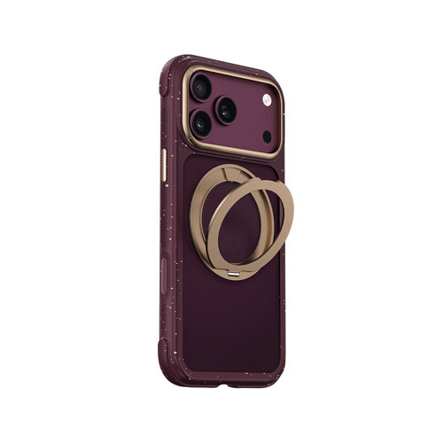 iPhone 18 Pro Kılıf M-safeli Wiwu AA-203 AeroArmor Ultra Serisi Airbag Tasarımlı Standlı Kapak Bordo