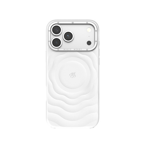 iPhone 18 Pro Max Uyumlu Kılıf M-safe Özellikli Wiwu Magic Merry Blossom Drift Serisi Kapak Beyaz