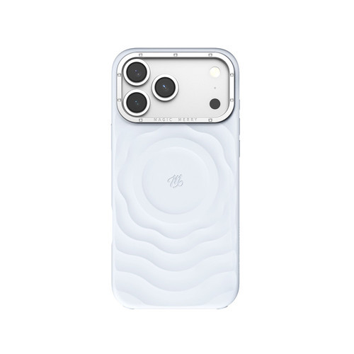 iPhone 18 Pro Max Uyumlu Kılıf M-safe Özellikli Wiwu Magic Merry Blossom Drift Serisi Kapak Mavi