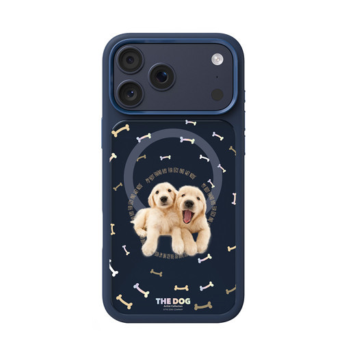iPhone 18 Pro Max Kılıf M-safe Özellikli 3D Baskılı Tasarım The Dog Serisi Kapak Lacivert