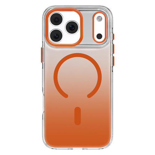 iPhone 18 Pro Kılıf M-safe Özellikli Sararmaya Karşı Dayanıklı Icesense Serisi Kapak Turuncu