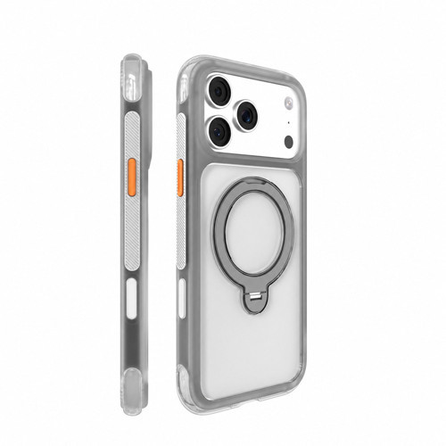 iPhone 18 Pro Kılıf M-safe Özellikli Standlı Airbag Tasarımlı Air Shield Serisi Kapak Gri