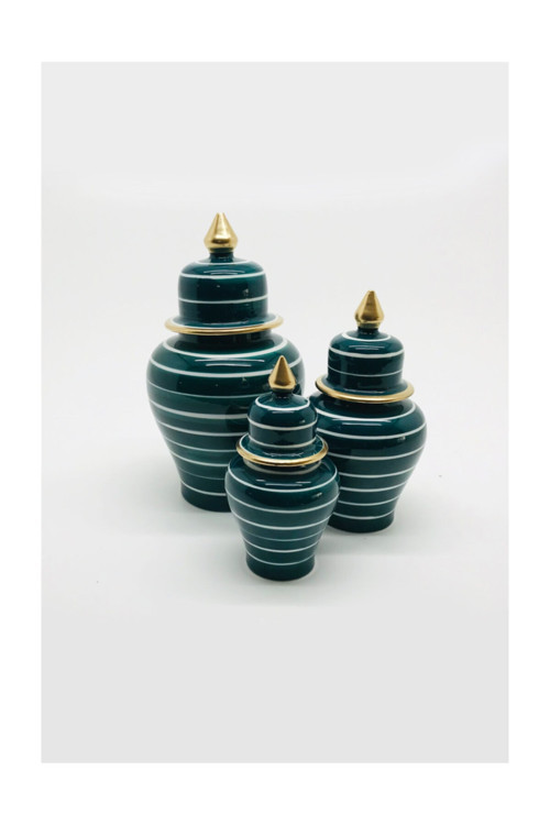 Şah Küp Medium 3'Lü Set Petrol Yeşili Bold Zebra