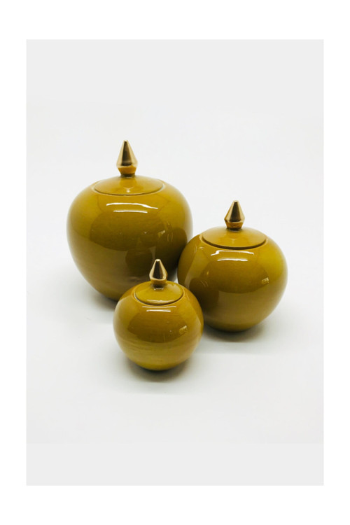 Küre Küp Medium 3Lü Set Soft Sarı
