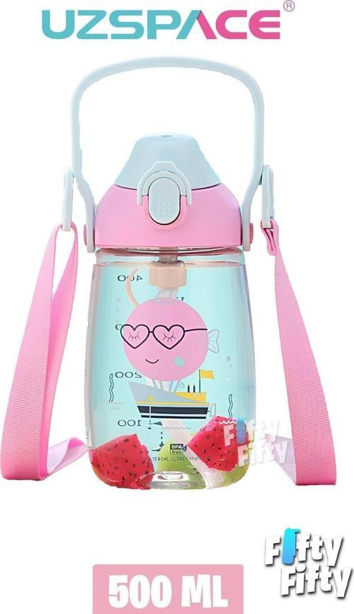 Pipetli 500 Ml Boyun Askılı Tritan Çocuk Su Matarası -Kutulu- FFUZ2201500