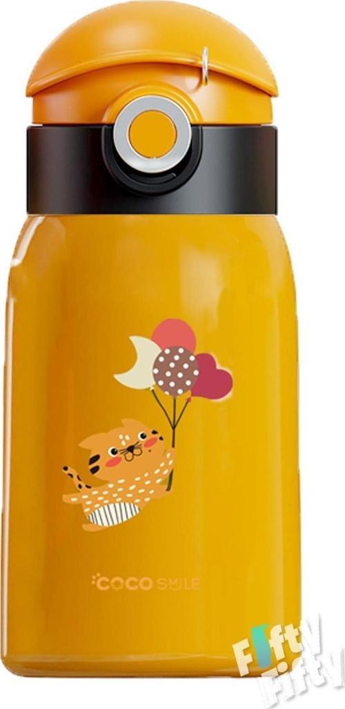 CocoSmile Özel Kutulu Kılıflı 470 ML Pipetli Çelik Termos -Boyun Askılı- 4 Farklı Model  csKılıflı