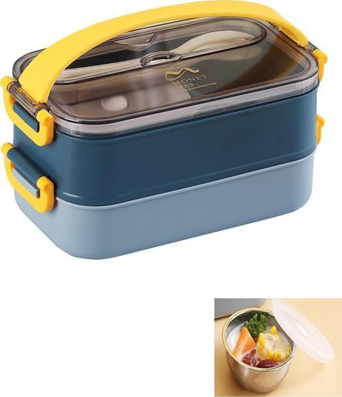 Bento Lunch Box Ofis-Okul İçin Yeni Nesil Sefer Tası -Çorba Kaseli Model-Paslanmaz Çelik
