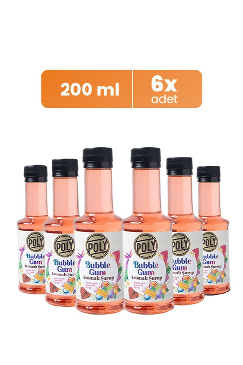 6'Lı Bubble Gum Aromalı Kahve Şurubu 200 Ml. ( 6X200Ml.)