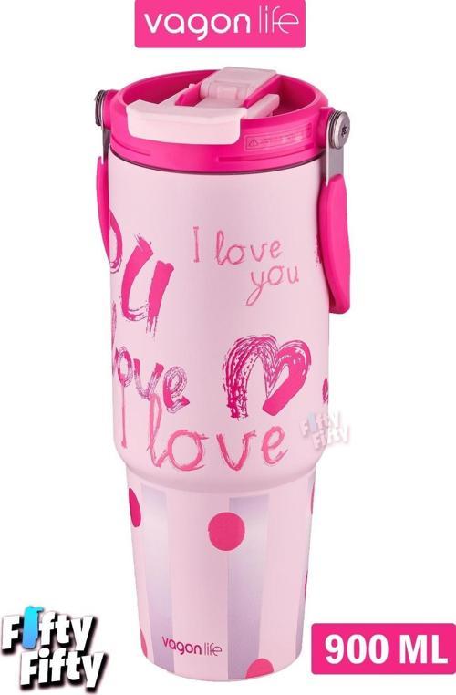 Tumbler Cup 0.89/30oz Pipetli/Rahat İçim Vakumlu Paslanmaz Çelik Termos-FFVGN8137900ML