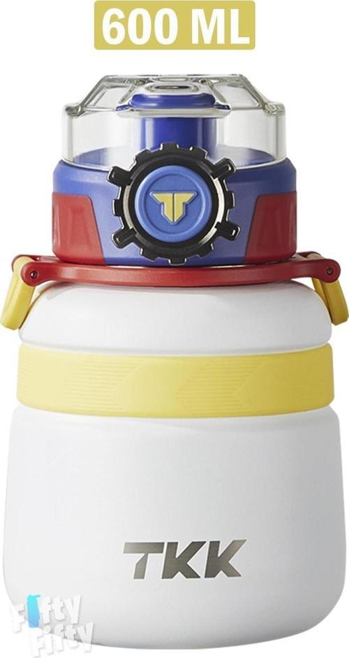 TKK 600 ML Çelik Su Matarası Çift Kullanım Pipetli/Rahat İçim 12 Saat Sıcak/24 Saat Soğuk Termos -2029-600ml