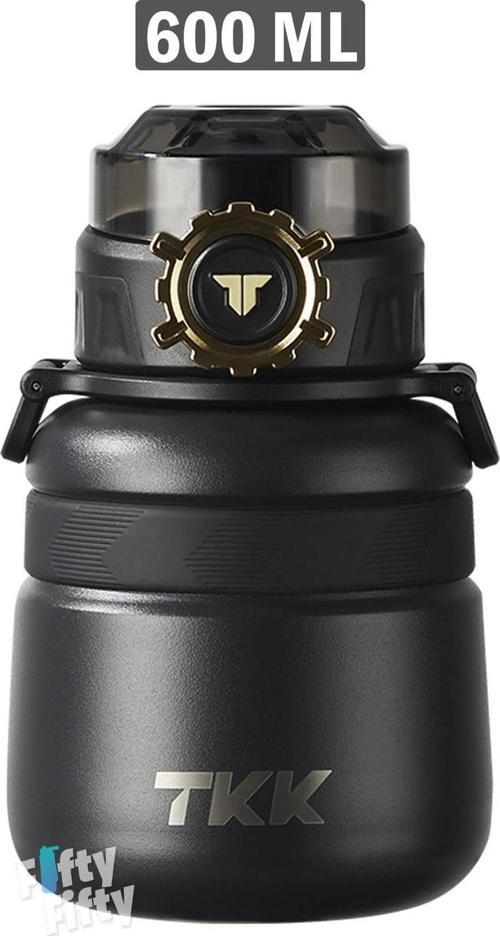 TKK 600 ML Çelik Su Matarası Çift Kullanım Pipetli/Rahat İçim 12 Saat Sıcak/24 Saat Soğuk Termos -2029-600ml