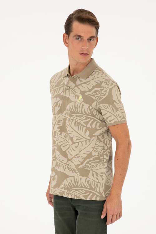 Erkek Regular Fit Polo Yaka Haki Tişört50288319-VR027