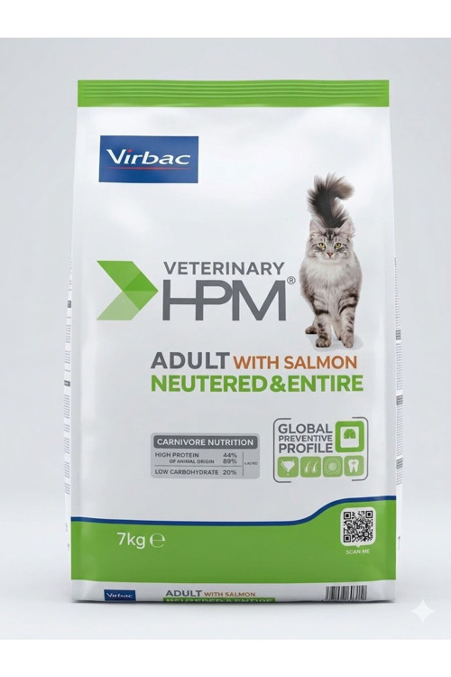 Veterinary HPM Adult With Salmon Kısırlaştırılmış ve Kısırlaştırılmamış Somonlu Yetişkin Kedi Maması 7 kg
