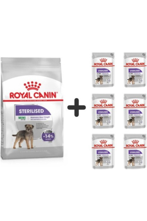 Mini Sterilised Kısır Köpek Maması 3 kg + 6 Adet Yaş Mama CSS63310