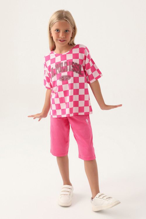 Kız Çocuk Pembe Şortlu Alt Üst Takım 50315399-VR041