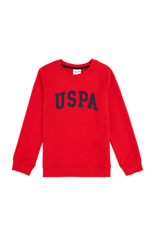 Erkek Çocuk Kırmızı Basic Bisiklet Yaka Sweatshirt 50293474-VR030