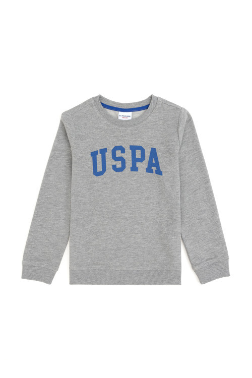 Erkek Çocuk Gri Melanj Basic Bisiklet Yaka Sweatshirt 50293474-VR086
