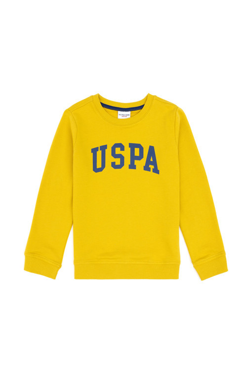 Erkek Çocuk Sarı Basic Bisiklet Yaka Sweatshirt 50293474-VR094
