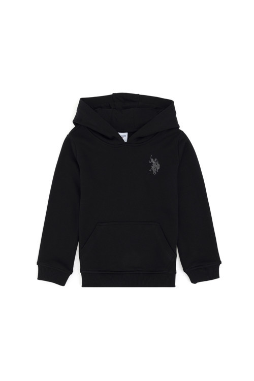 Erkek Çocuk Siyah Basic Kapüşonlu Sweatshirt 50293609-VR046