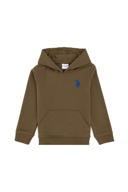 Erkek Çocuk Haki Basic Kapüşonlu Sweatshirt 50293609-VR027