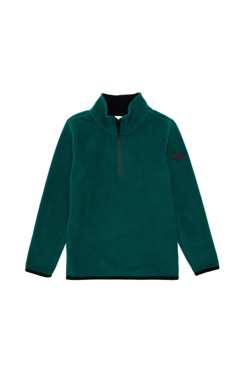 Erkek Çocuk Yarım Fermuarlı Koyu Yeşil Polar Sweatshirt 50298060-VR079
