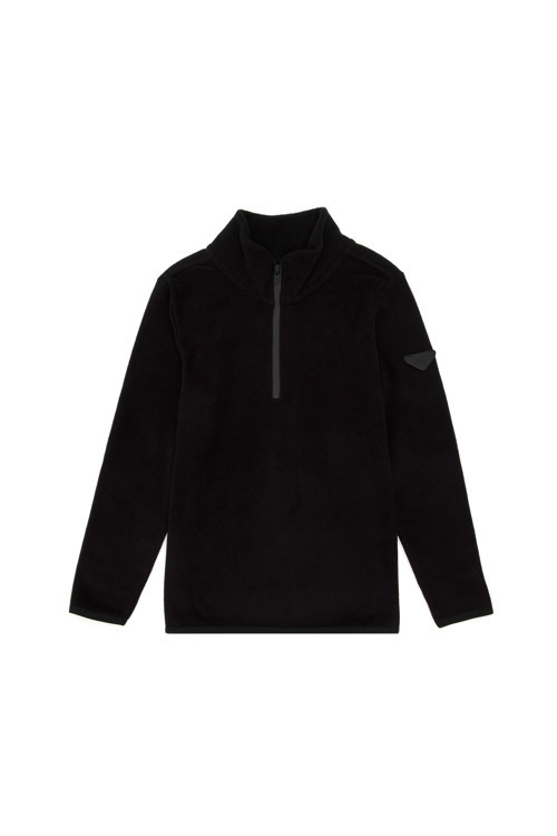 Erkek Çocuk Yarım Fermuarlı Siyah Polar Sweatshirt 50298060-VR046