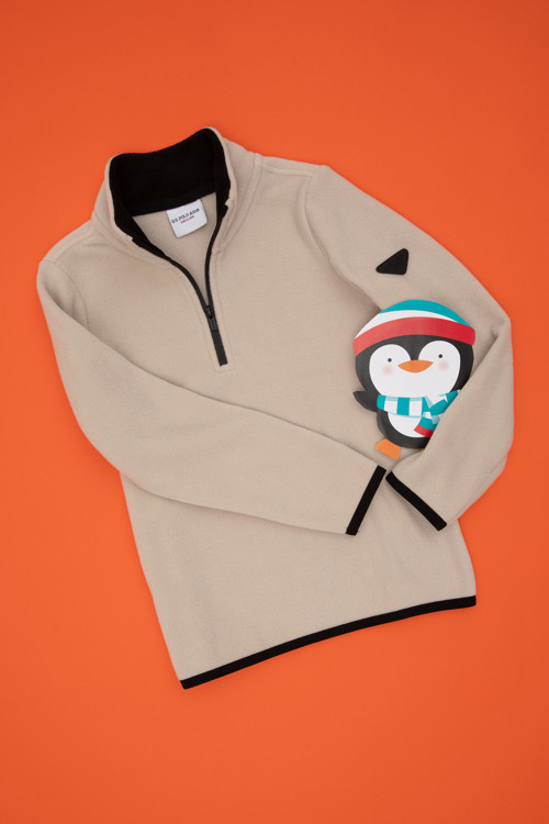 Erkek Çocuk Yarım Fermuarlı Taş Polar Sweatshirt 50298060-VR049