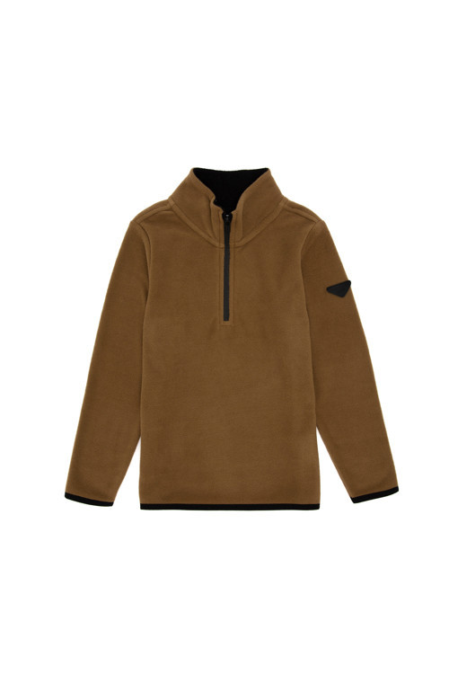 Erkek Çocuk Yarım Fermuarlı Haki Polar Sweatshirt 50298060-VR027