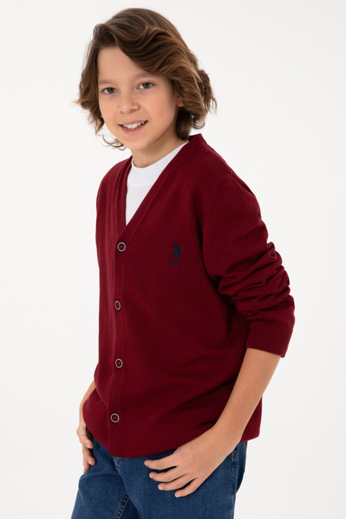 Erkek Çocuk Bordo Triko Hırka 50295571-VR014