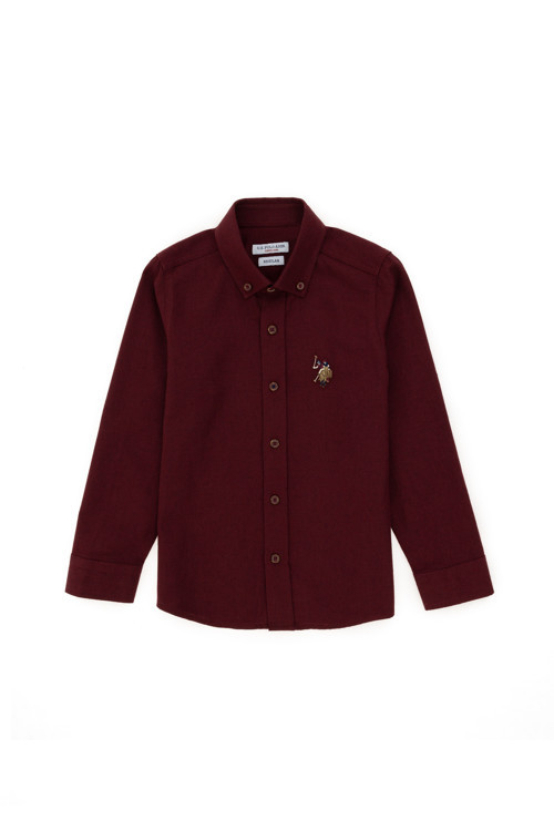 Erkek Çocuk Bordo Uzun Kollu Basic Gömlek 50295671-VR014
