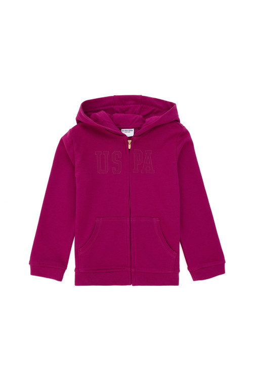 Kız Çocuk Fuşya Kapüşonlu Basic Sweatshirt 50292507-VR023