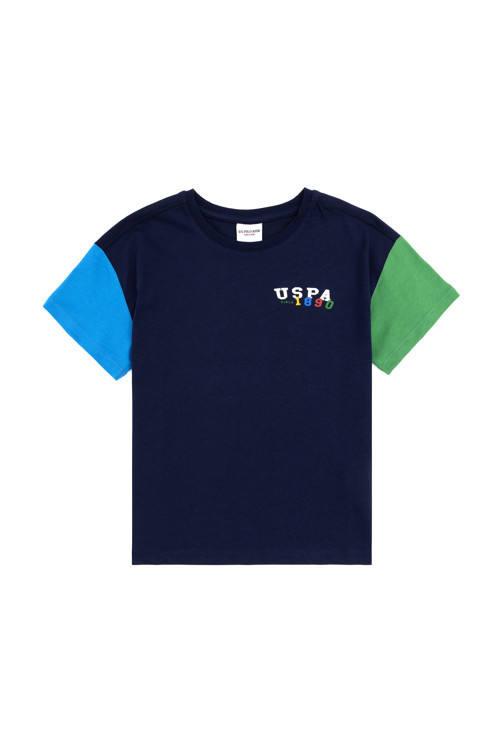 Erkek Çocuk Lacivert Oversize Bisiklet Yaka Tişört 50288060-VR033
