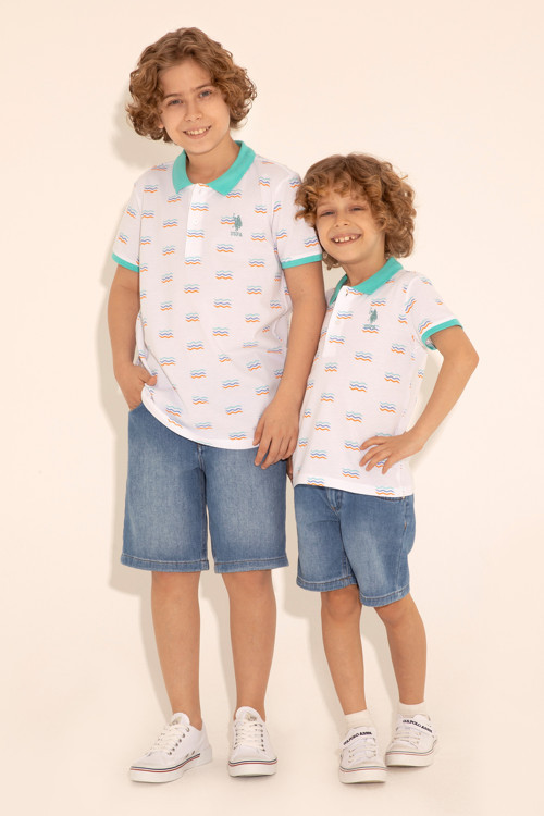 Erkek Çocuk Beyaz Polo Yaka Tişört 50284893-VR013