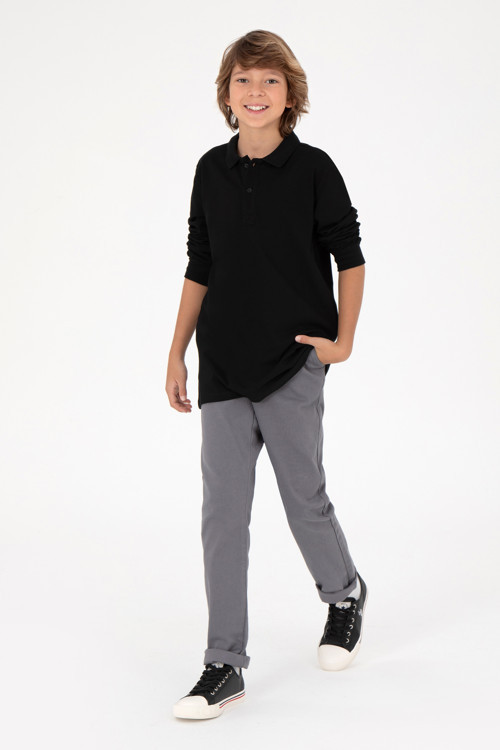 Erkek Çocuk Gri Kanvas Pantolon 50298565-VR024