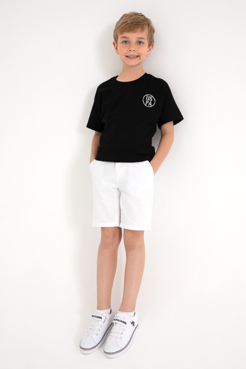 Erkek Çocuk Siyah Oversize Bisiklet Yaka Tişört 50298981-VR046