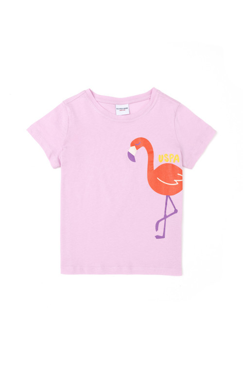 Kız Çocuk Pembe Bisiklet Yaka Tişört 50288445-VR041