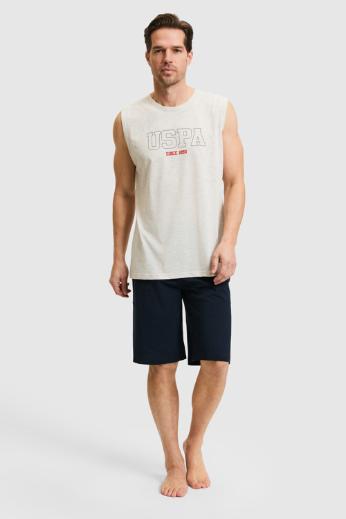 Erkek Açık Gri Melanj Pijama Takımı 50326134-VR091