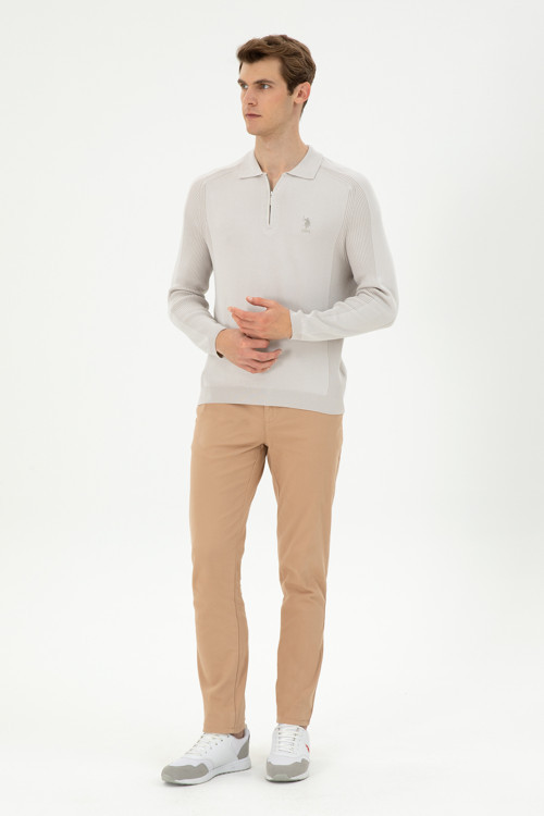Erkek Slim Fit Camel Kanvas Pantolon 50291163-VR015
