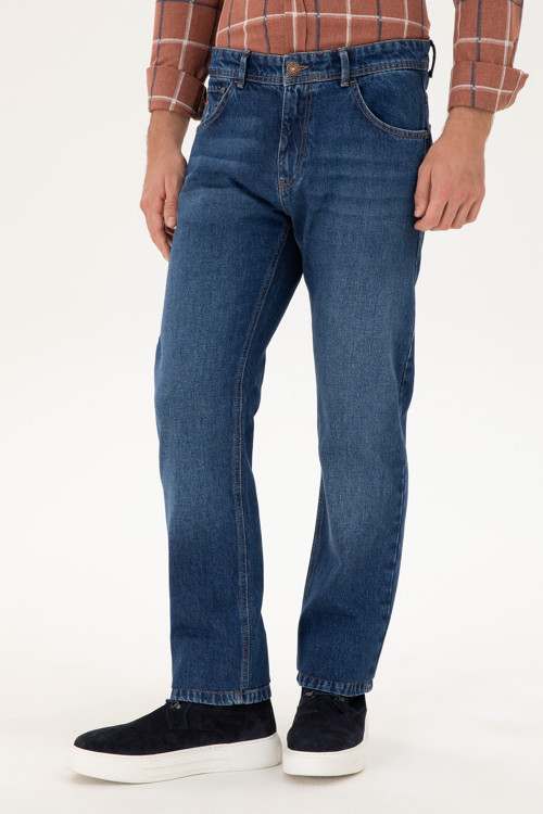 Erkek Mavi Straight Fit Jean Pantolon 50296893-DN0022