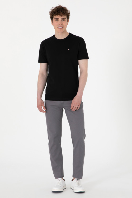 Erkek Slim Fit Gri Kanvas Pantolon 50291156-VR024