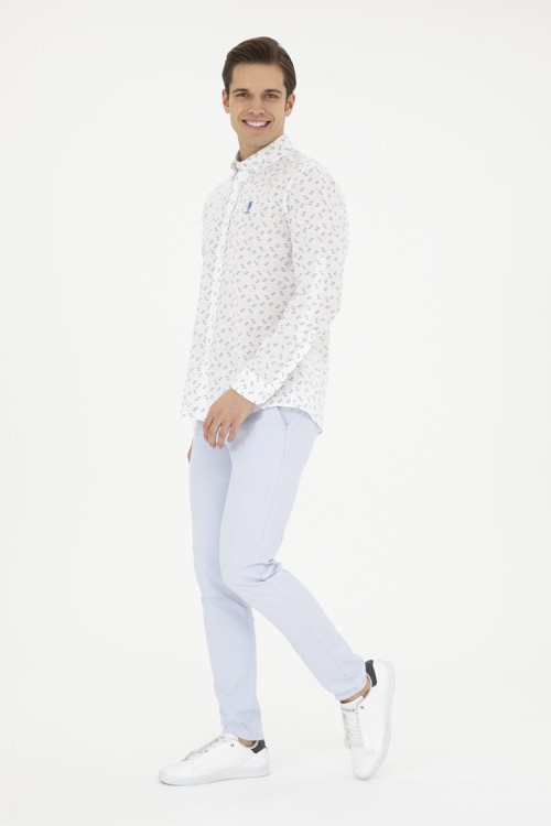 Erkek Slim Fit Açık Mavi Kanvas / Chino Pantolon 50286013-VR003