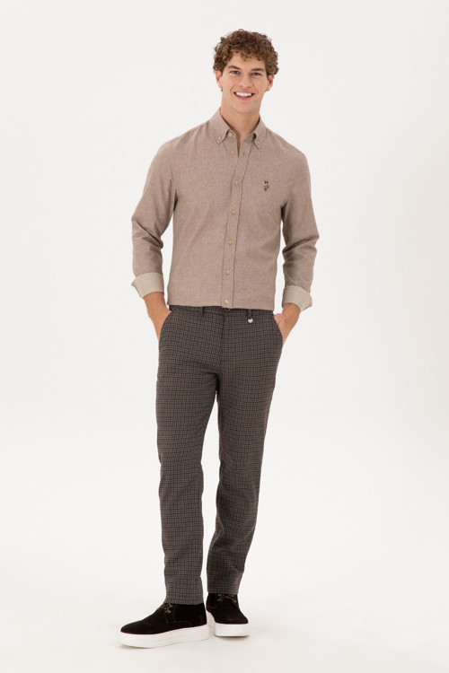 Erkek Slim Fit Mor Kanvas Pantolon 50291198-VR038