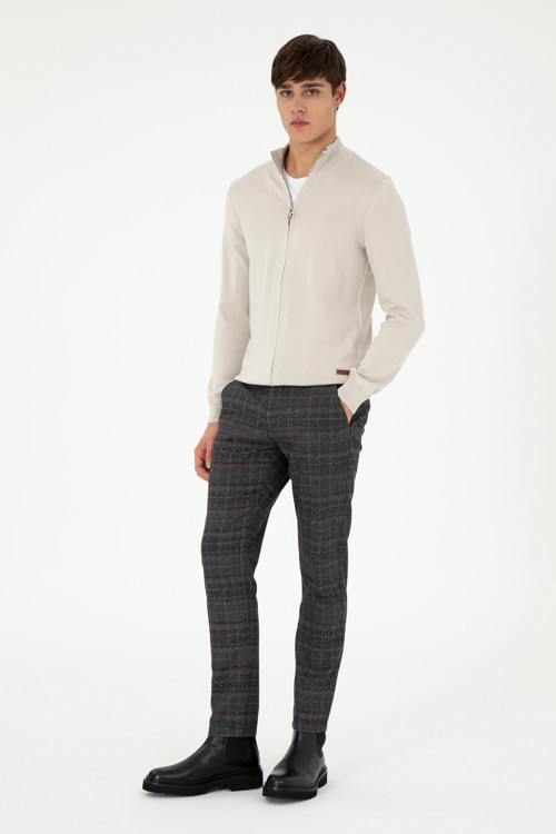 Erkek Slim Fit Antrasit Kanvas Pantolon 50296159-VR006