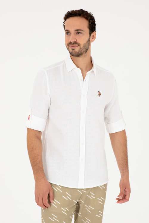 Erkek Beyaz Uzun Kollu Gömlek 50283723-VR013