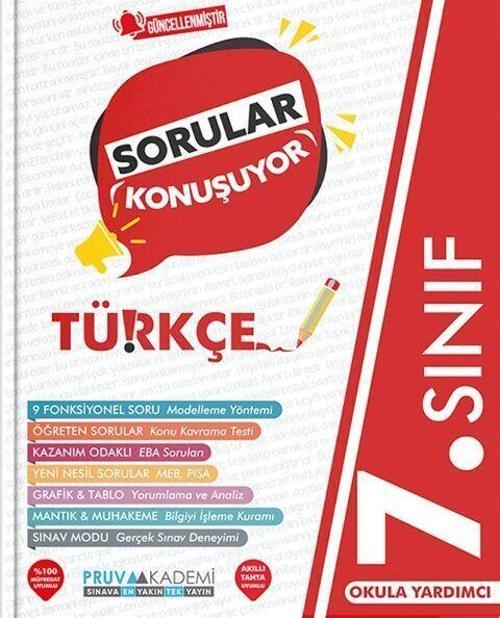 Pruva Akademi 7. Sınıf Türkçe Sorular Konuşuyor Soru Bankası