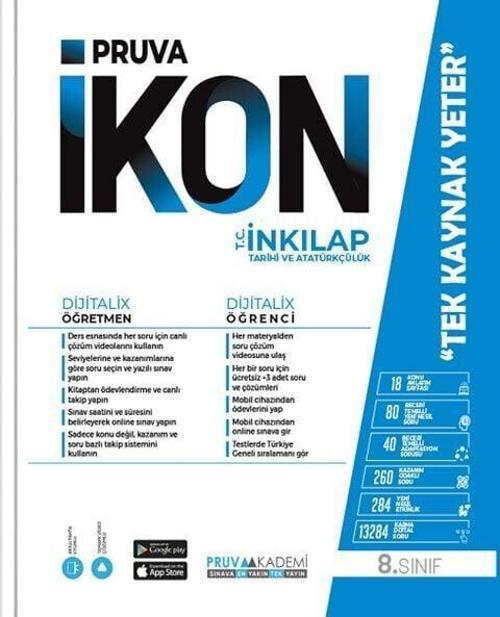 Pruva Akademi 8. Sınıf T.C. İnkılap Tarihi ve Atatürkçülük İkon Konu Anlatımlı