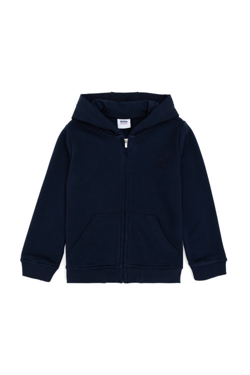 Erkek Çocuk Lacivert Basic Fermuarlı Sweatshirt 50289144-VR033