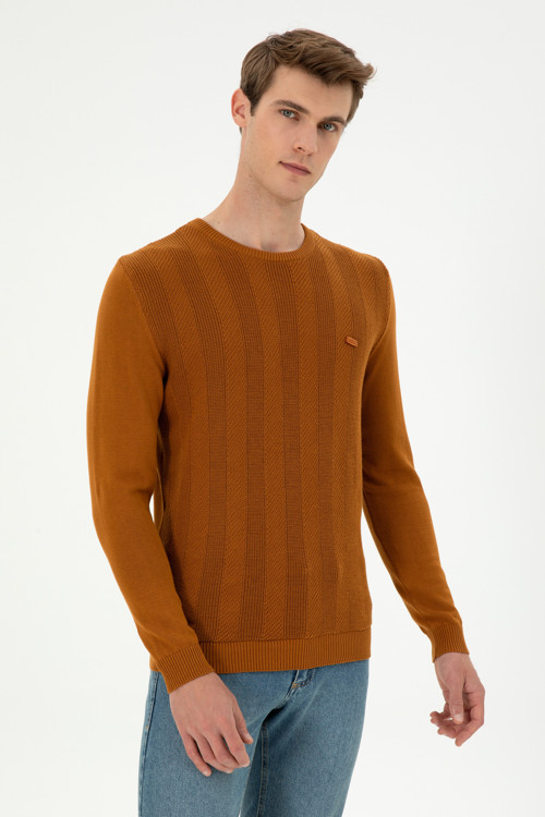Erkek Slim Fit Bisiklet Yaka Coconut Kazak 50293042-VR153