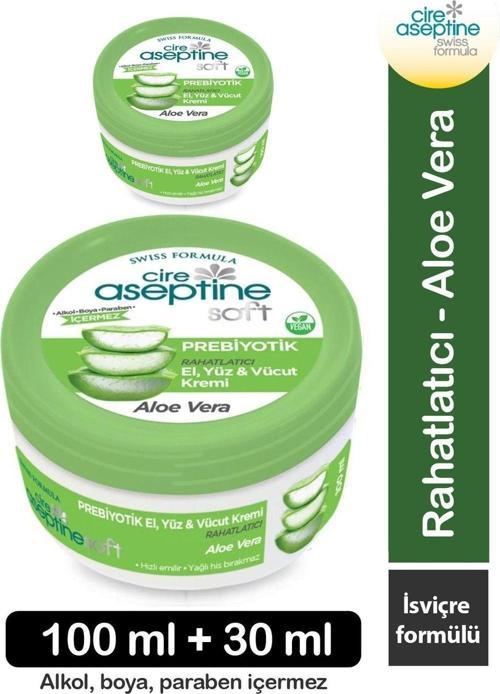Soft Aloe Vera Nemlendirici El Yüz Vücut Bakım Kremi 100 Ml + 30 Ml