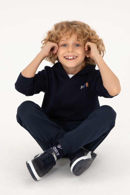 Erkek Çocuk Lacivert Kapüşonlu Sweatshirt 50293489-VR033